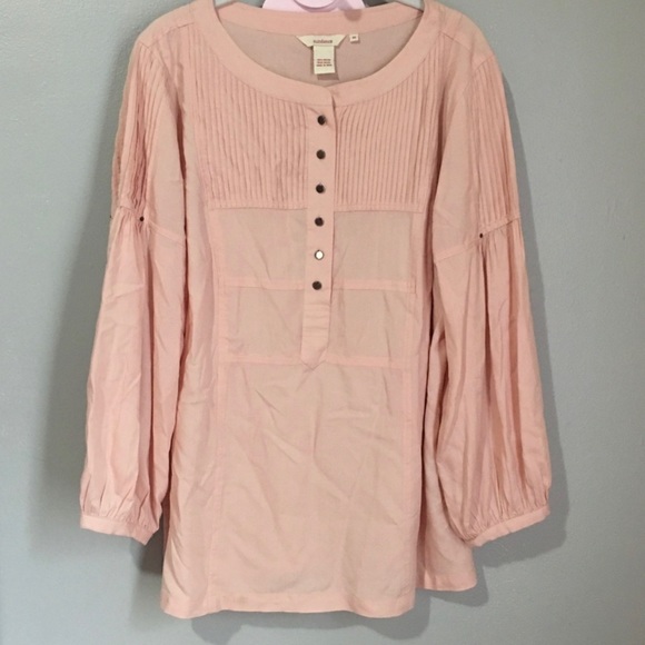 SUNDANCE BLOUSE TOP PINK FLOWY SIZE M - Picture 3 of 11